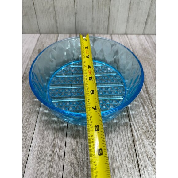 Vtg EAPG Bryce Brothers Style Bowl Diamond Quilted Pattern Sky Blue Glass 7" DIA - Picture 5 of 7